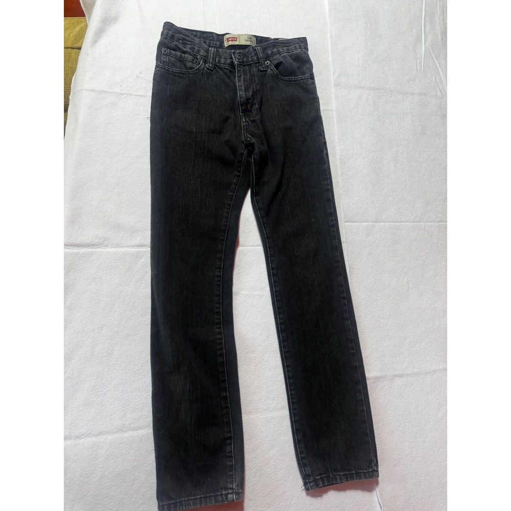 Levis 510 Skinny Jeans Boys 14 Reg Faded Black Denim 27x27 Stretch Slim Fit